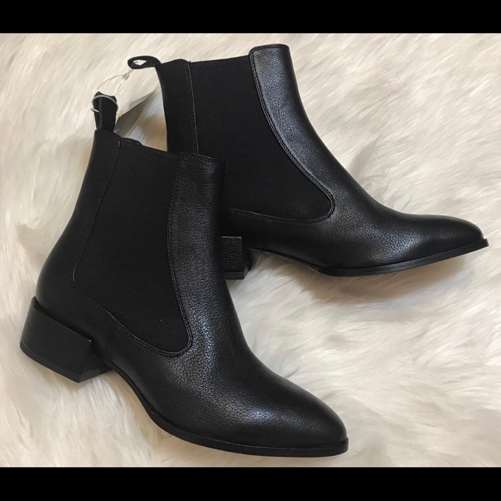 NWT H&M black genuine leather boots sz 6